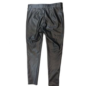 LOFT Women's Black Faux Leather Pull-On Leggings Skinny Pants Size M